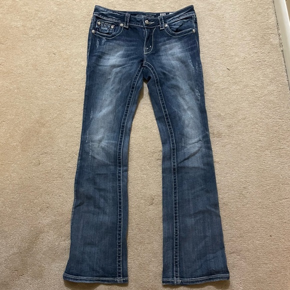 Miss Me Blue Boot Cut Jeans with Embroidered Pockets size 29 - Picture 5 of 6